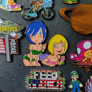 Eating Candy Pin. Limited Edition 100. (Heady Enamel Cartoon Festival Hat Pins)